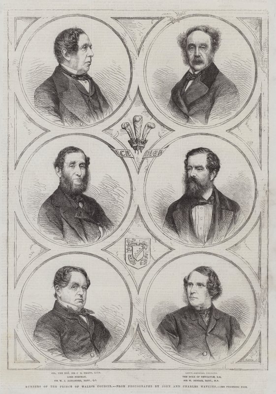 Galler Prensi Konseyi üyeleri (gravür) by English School