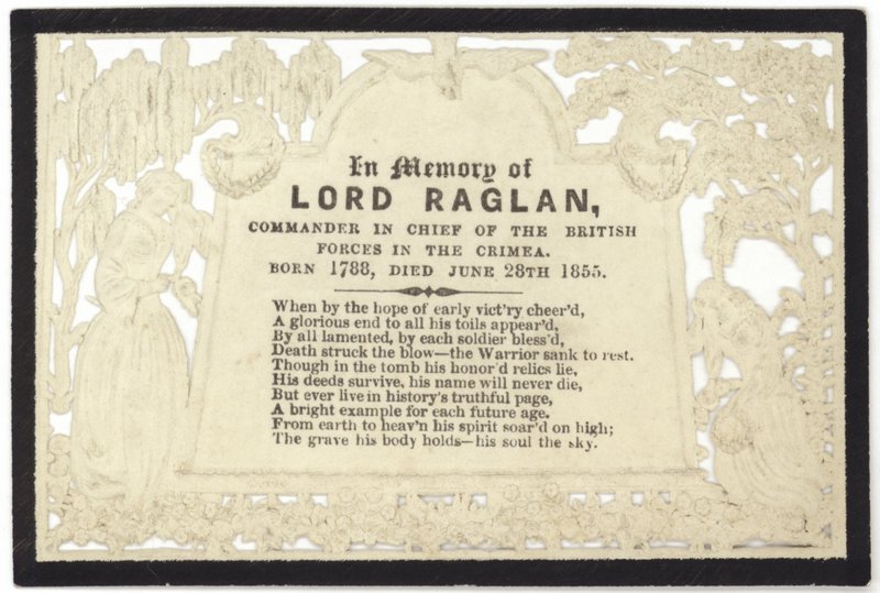Lord Raglan anısına hatıra kartı by English School