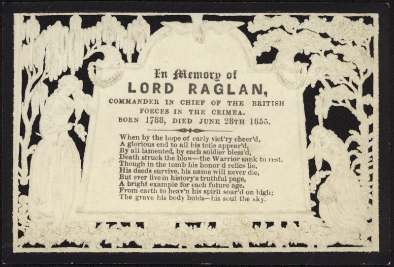Lord Raglan anısına hatıra kartı by English School