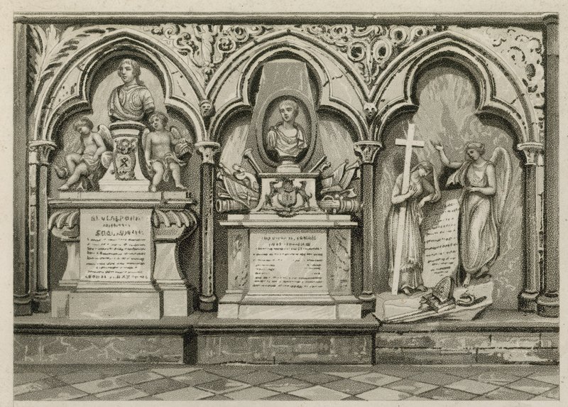 Westminster Abbey, Londra'daki anıtlar ve heykeller by English School