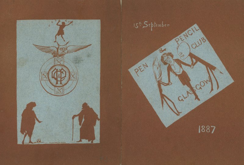Henry Irving onuruna bir ziyafet menüsü, Pen and Pencil Club, Glasgow, 15 Eylül 1887 by English School