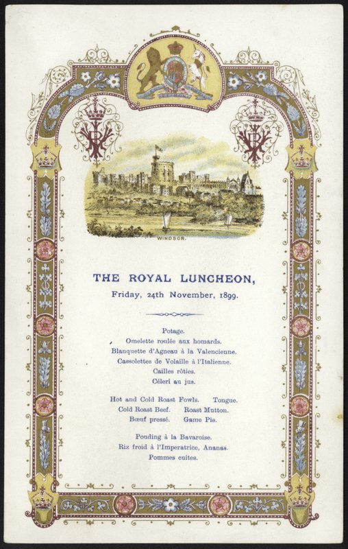 Kraliyet Öğle Yemeği için Menü by English School