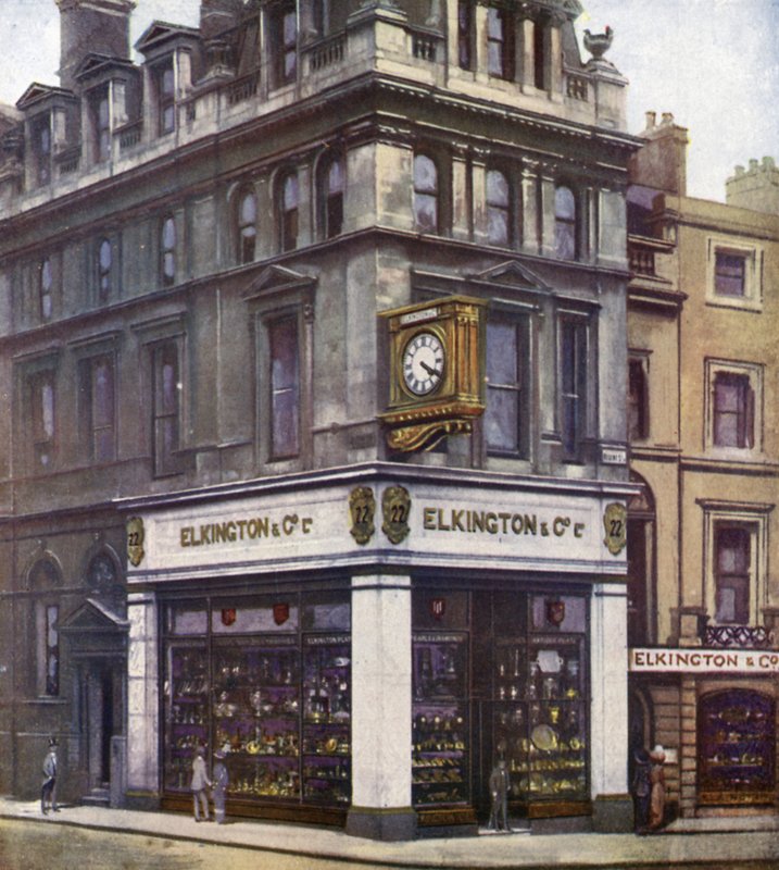 Messrs Elkington & Co, 22 Regent Street (renkli taş) by English School