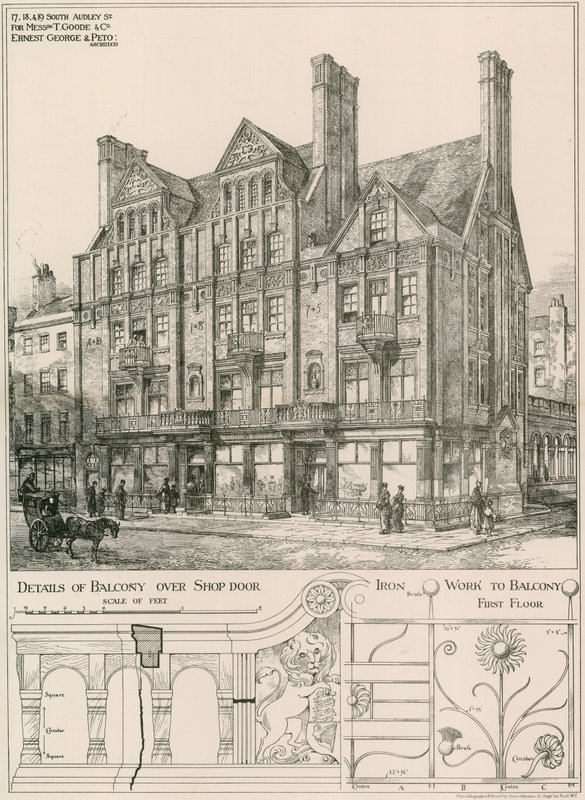 Messrs T Goode & Co., 17, 18 & 19 South Audley Street, Londra by English School