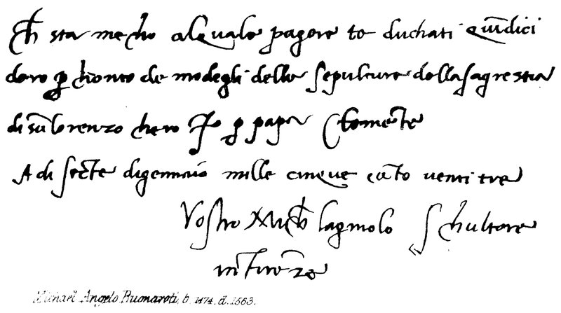 Michael Angelo Buonaroti, d 1474, d 1563 by English School