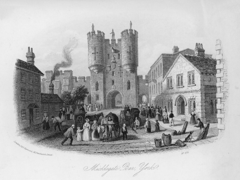 Micklegate Bar, York (gravür) by English School