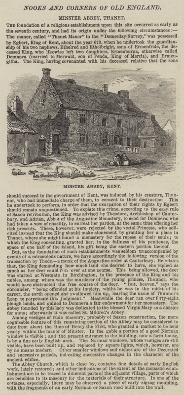 Minster Abbey, Kent (gravür) by English School