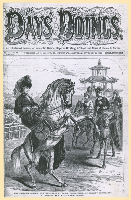 Ünlü at terbiyecisi Bayan Georgina Sanger, şu anda Astleys New Royal Amfitiyatrosu
