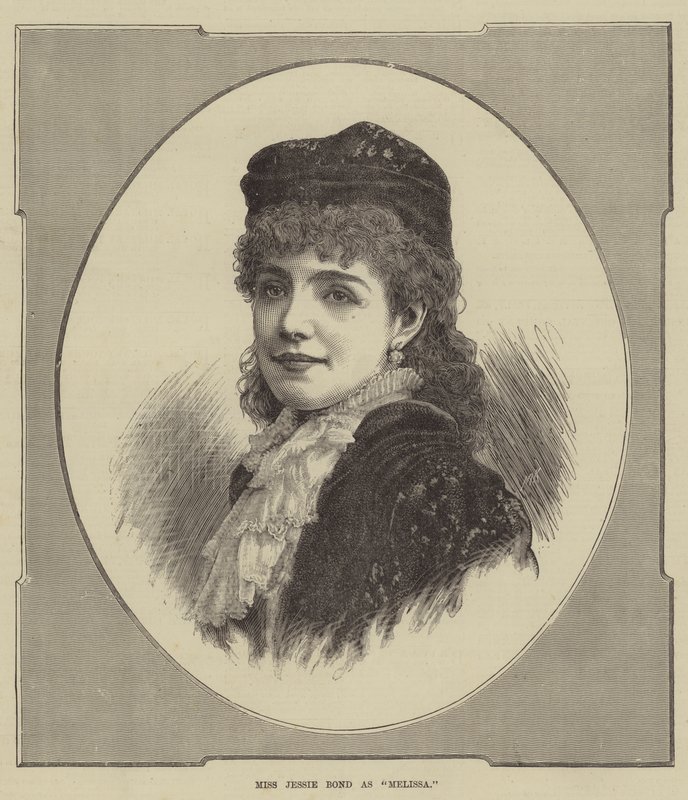 Bayan Jessie Bond "Melissa" olarak (gravür) by English School