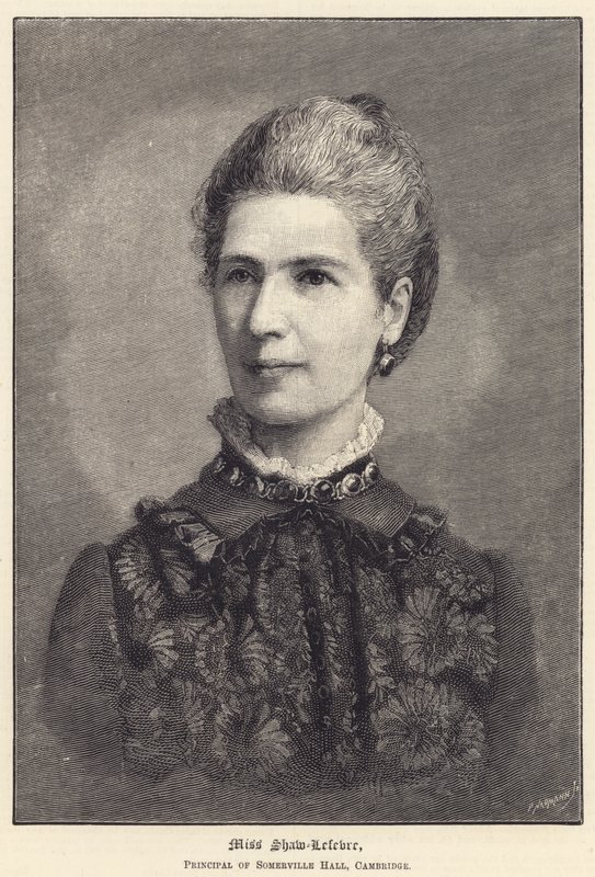 Bayan Shaw-Lefevre, Somerville Hall Müdürü, Cambridge (gravür) by English School