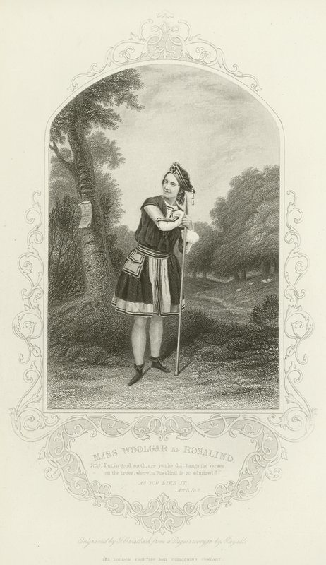 Miss Woolgar, Rosalind rolünde, Nasıl Severseniz, III. Perde, ii. sahne by English School