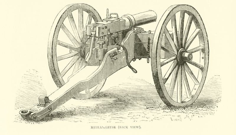 Mitrailleuse, arkadan görünüm, Ağustos 1870 by English School
