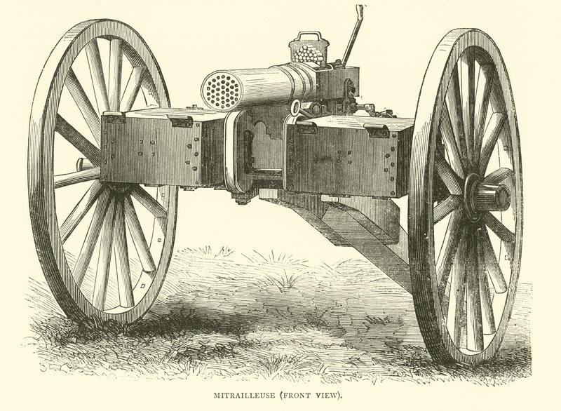 Makineli tüfek, önden görünüm, Ağustos 1870 by English School