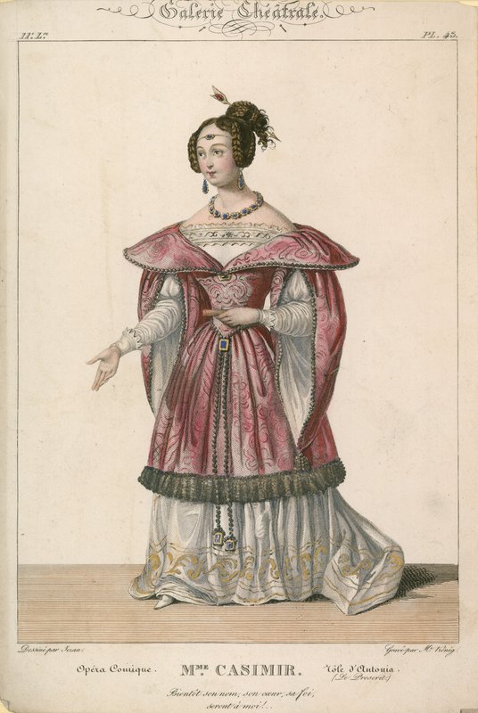 Mme Casimir, Antonia, Opera Comique rolünde by English School