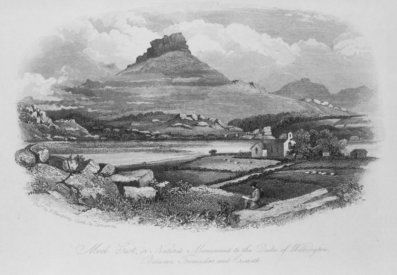 Moel Gest veya Doğanın Wellington Dükü Anıtı, Tremadoc ve Criccieth arasında by English School