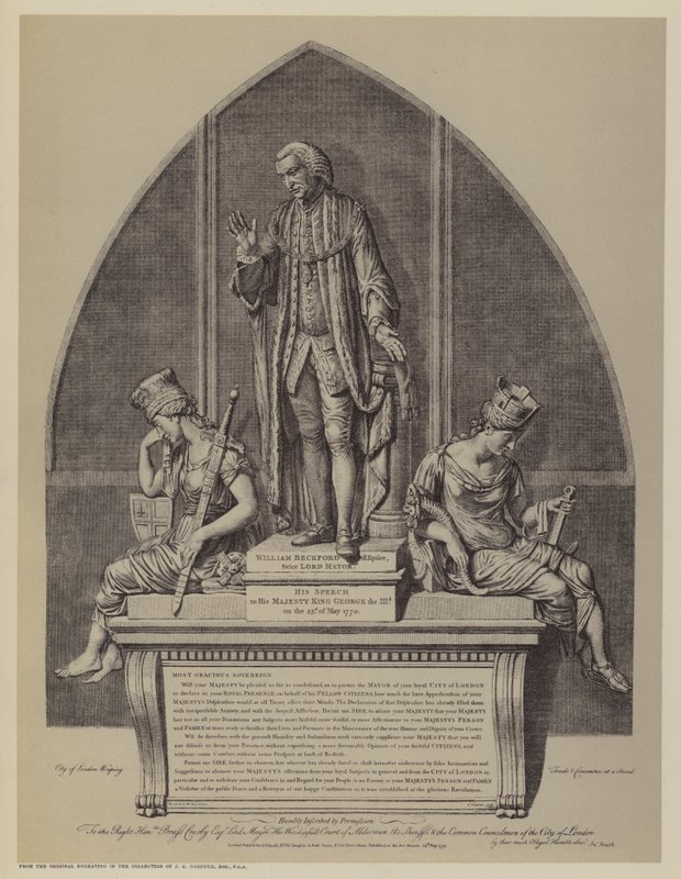 William Beckford Anıtı, iki kez Londra Belediye Başkanı John Francis Moore, Guildhall, Londra Şehri by English School