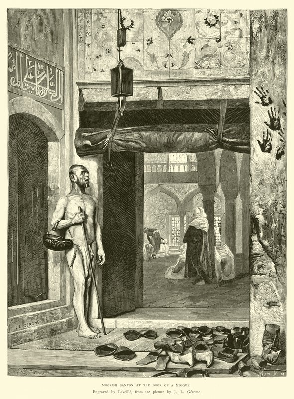 Mağribi Santon bir caminin kapısında by English School