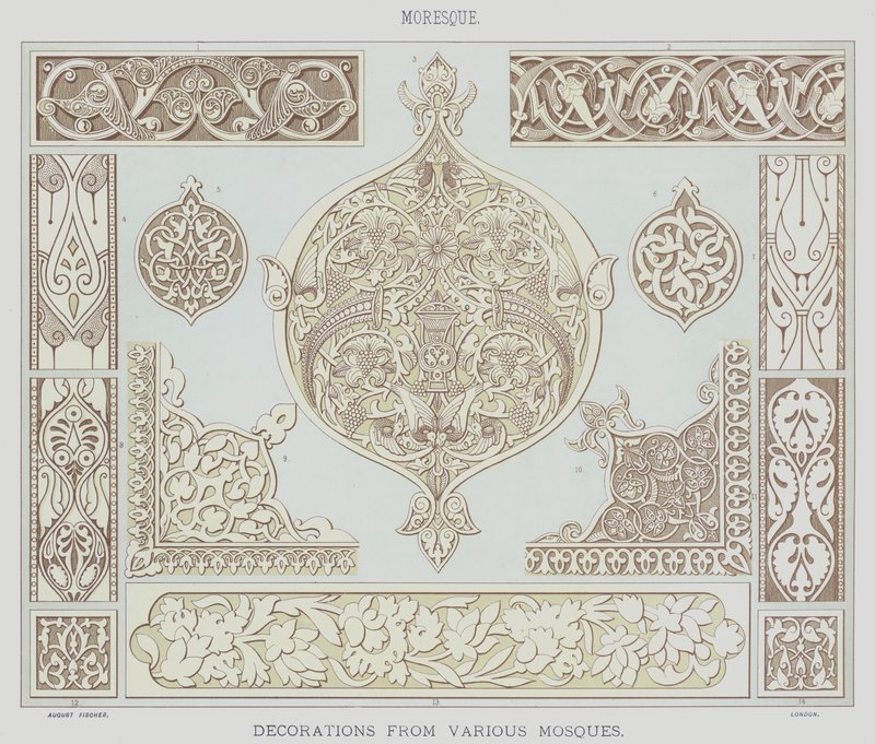 Moresque, Çeşitli camilerden süslemeler by English School
