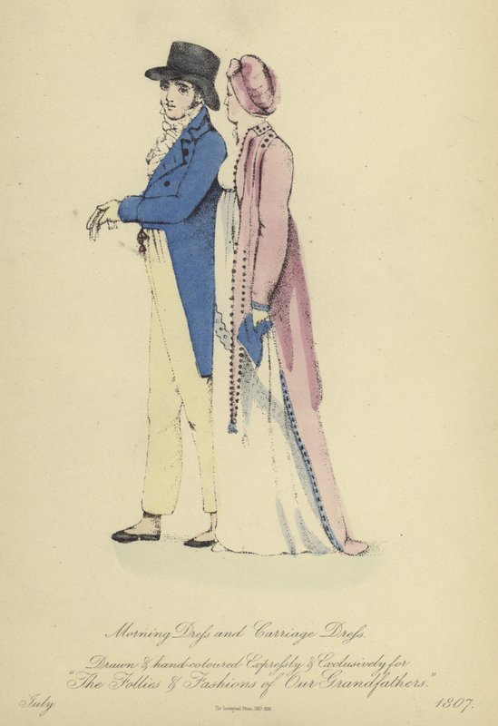 Sabahlık ve Araba Elbise (renkli gravür) by English School