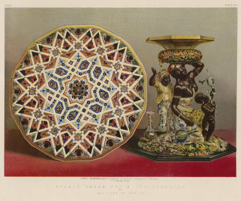 Mozaik Masa Üstü ve Kaidesi, Salviati of Venice by English School
