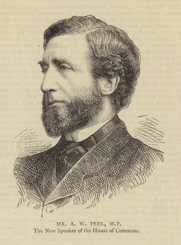 Mr A W Peel, MP (engraving) by English School