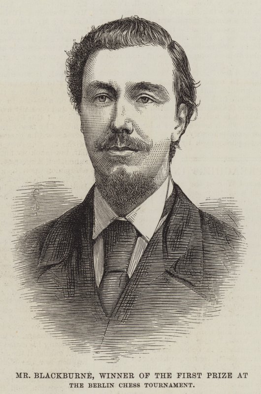 Bay Blackburne, Berlin Satranç Turnuvasında Birincilik Ödülü Sahibi (gravür) by English School