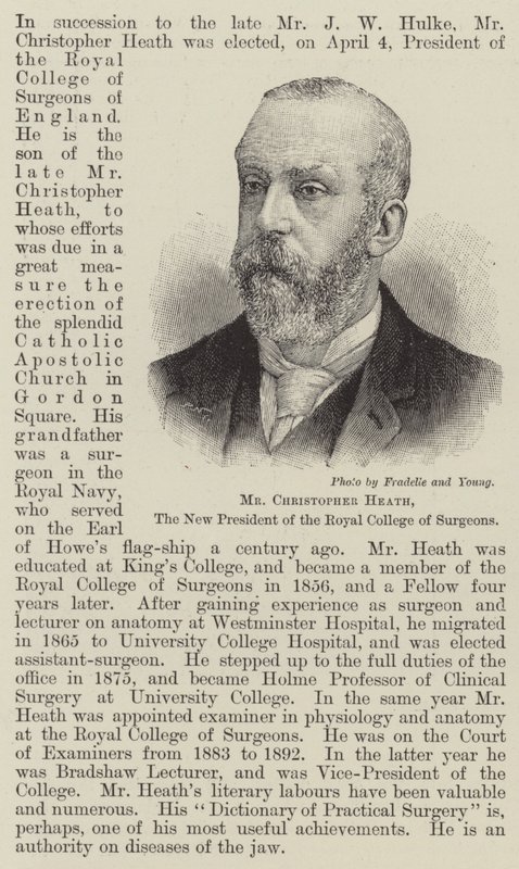 Bay Christopher Heath, Kraliyet Cerrahlar Koleji