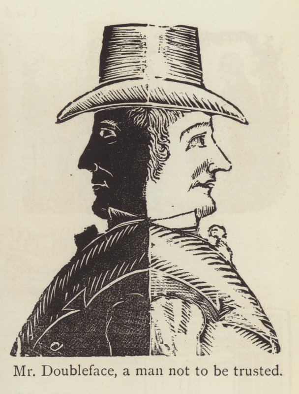 Bay Doubleface, güvenilmeyecek bir adam (gravür) by English School