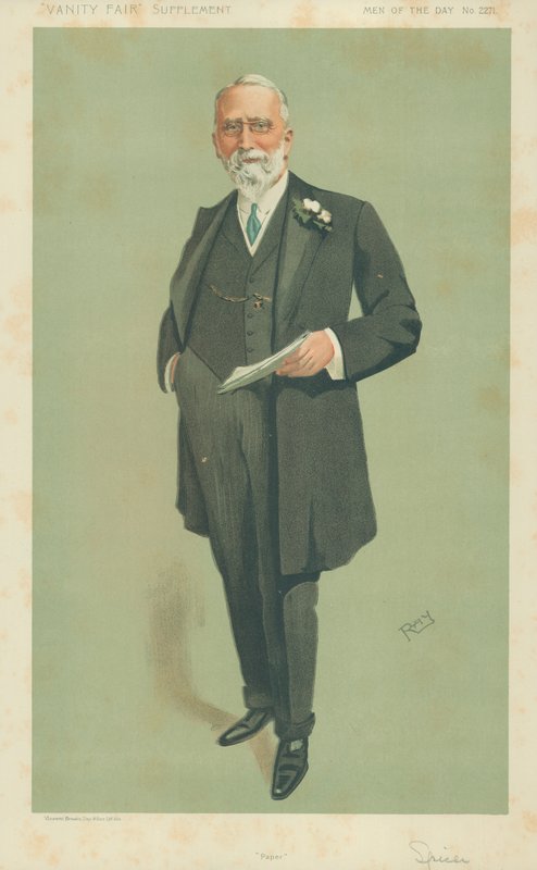 Bay Evan Spicer, Kağıt, 8 Mayıs 1912, Vanity Fair karikatürü by English School