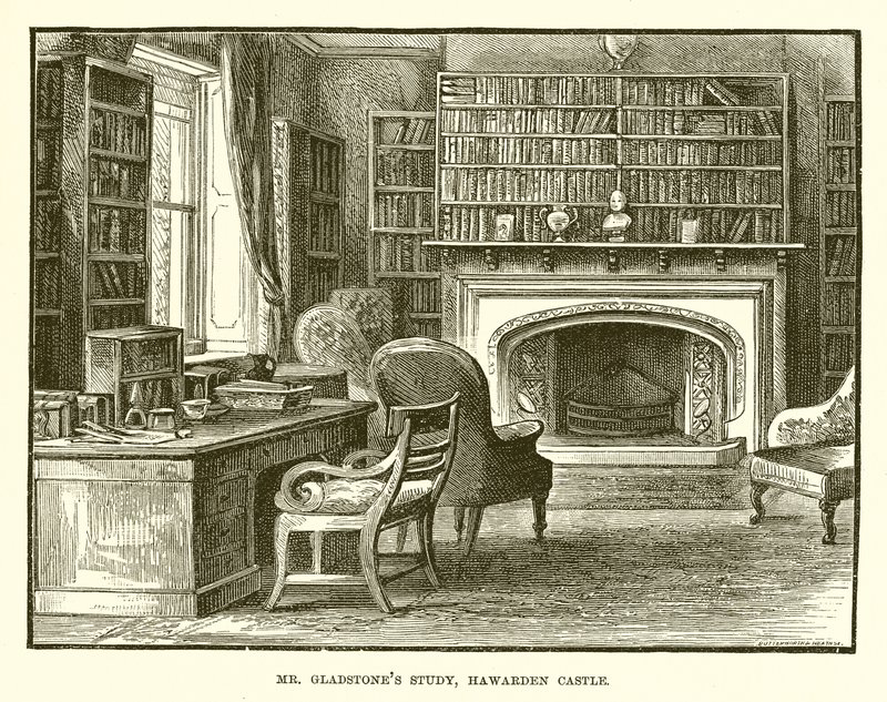 Bay Gladstones Çalışması, Hawarden Kalesi by English School