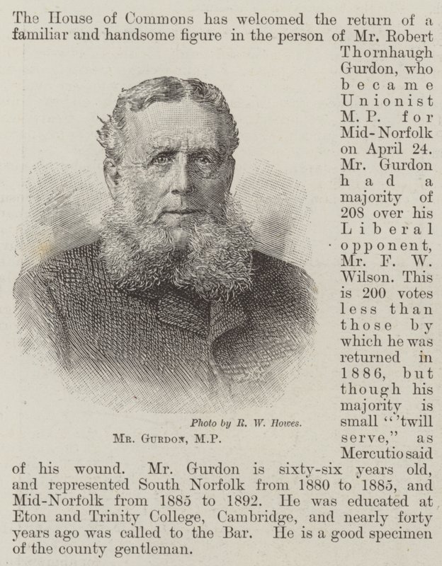 Bay Gurdon, MP (gravür) by English School