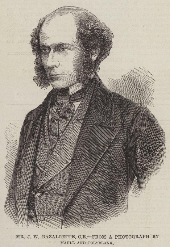 Bay JW Bazalgette, CE (gravür) by English School