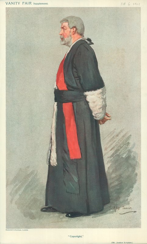 Bay Justice Scrutton, Telif Hakkı, 28 Haziran 1911, Vanity Fair karikatürü by English School