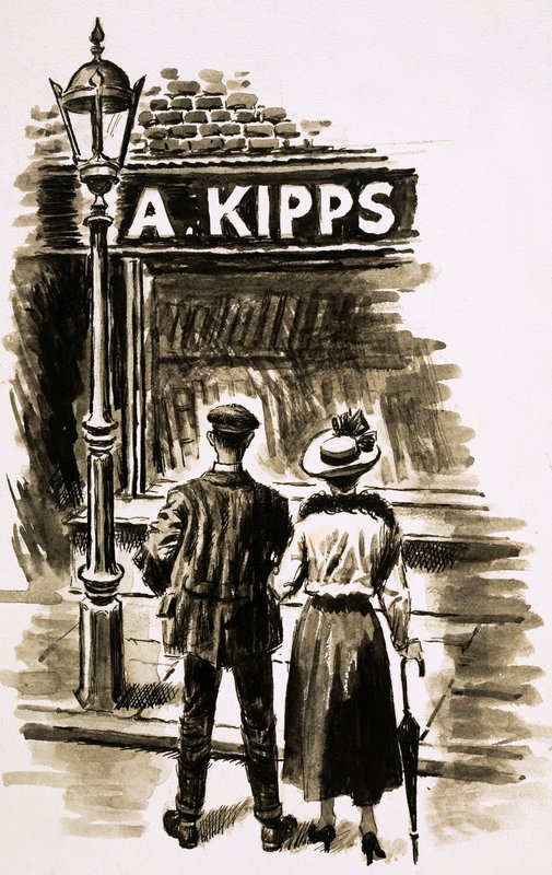 Bay Kipps (kağıt üzerine guaj boya) by English School