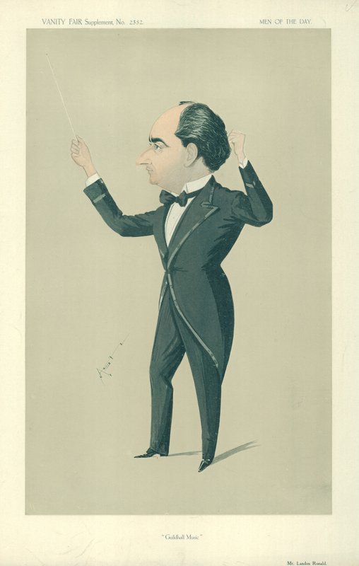Bay Landon Ronald, Guildhall Music, 13 Aralık 1913, Vanity Fair çizgi filmi by English School