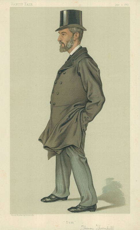 Bay Thomas Thornhill, Tom, 2 Haziran 1883, Vanity Fair karikatürü by English School