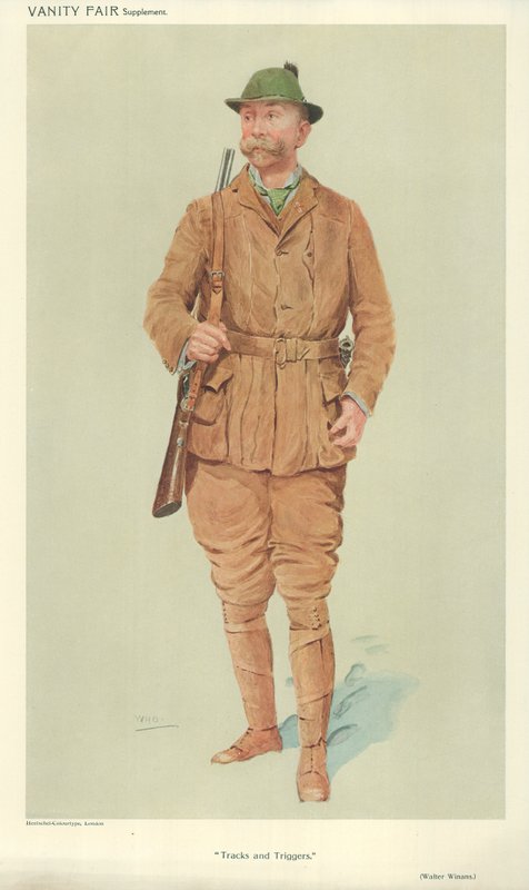 Bay Walter Winans, Tracks and triggers, 9 Haziran 1909, Vanity Fair karikatürü by English School