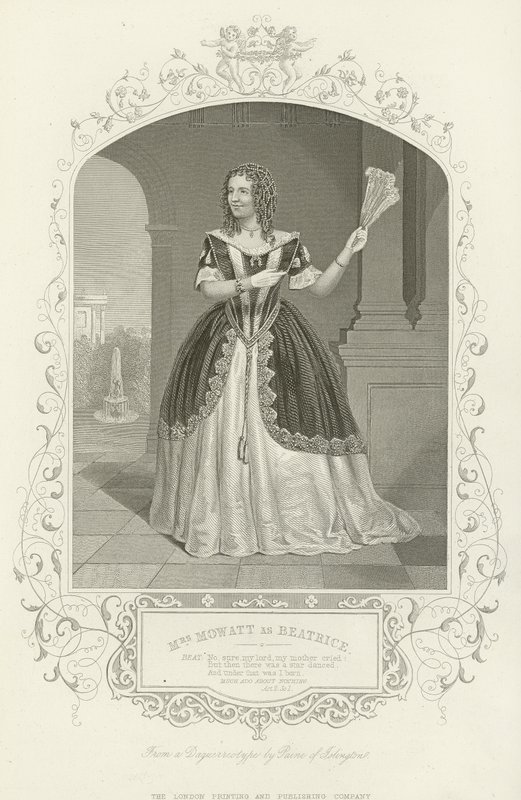 Bayan Mowatt, Beatrice rolünde, Hiçbir Şey Hakkında Çok Ado, II. Perde, birinci sahne by English School