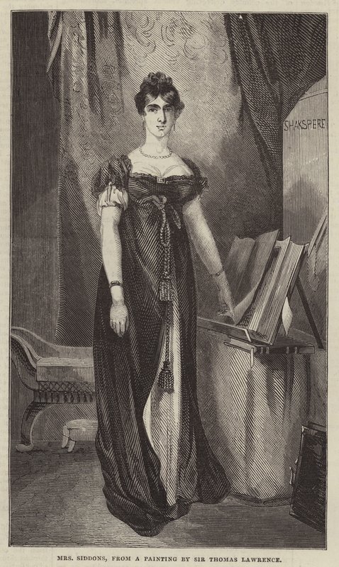 Bayan Siddons, Sir Thomas Lawrence'ın bir tablosundan (gravür) by English School
