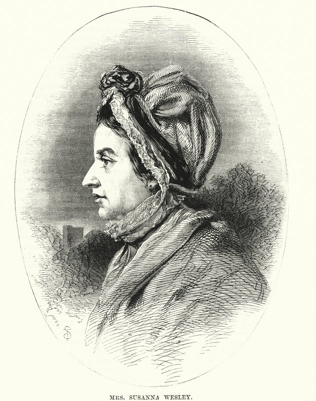Bayan Susanna Wesley (gravür) by English School