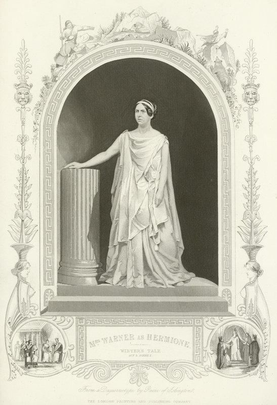 Mrs Warner Hermione rolünde, The Winters Tale, Act V, sahne i by English School