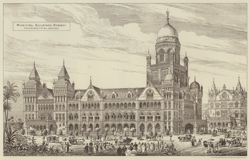 Belediye Binaları, Bombay (gravür) by English School
