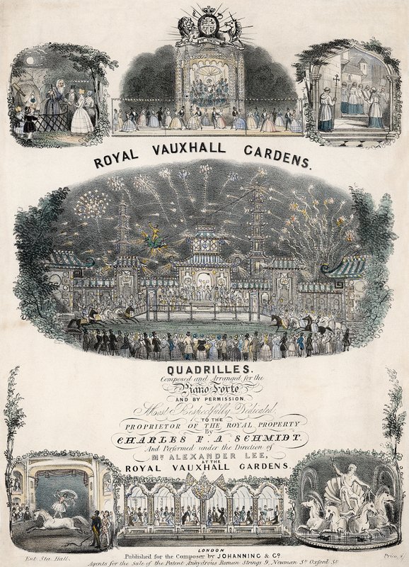 Charles FA Schmidt tarafından Royal Vauxhall Gardens Quadrilles için müzikal puan by English School