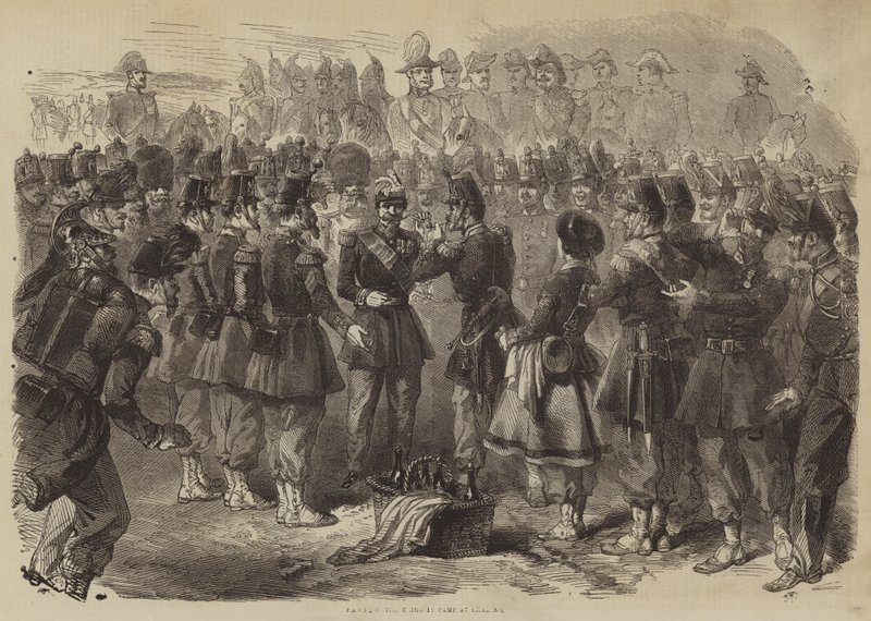 Chalons Kampında Üçüncü Napolyon (gravür) by English School