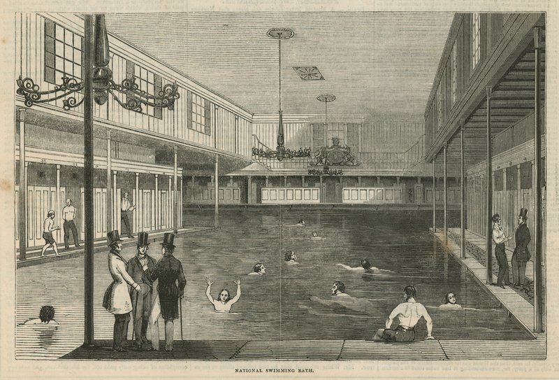 Ulusal Yüzme Banyosu (gravür) by English School