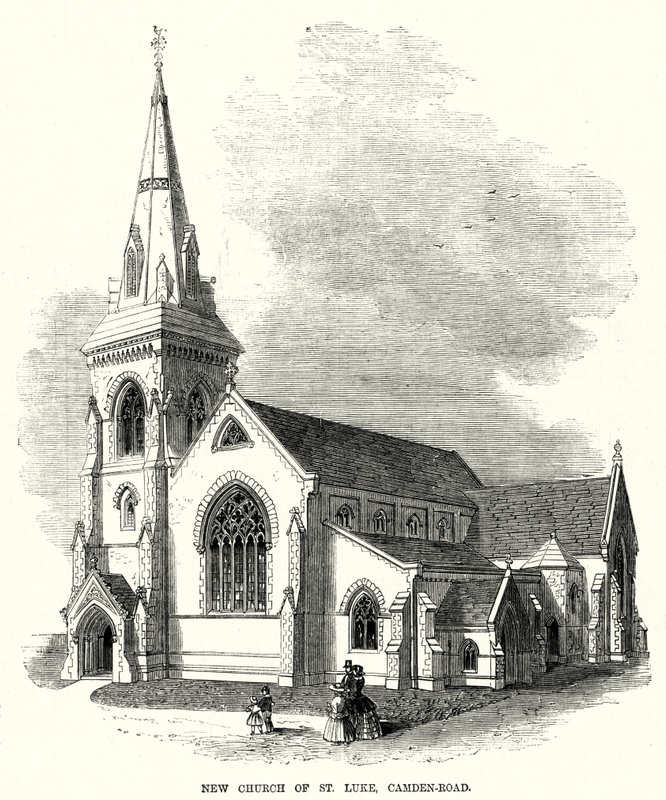 Yeni St Luke Kilisesi, Camden-Road (gravür) by English School