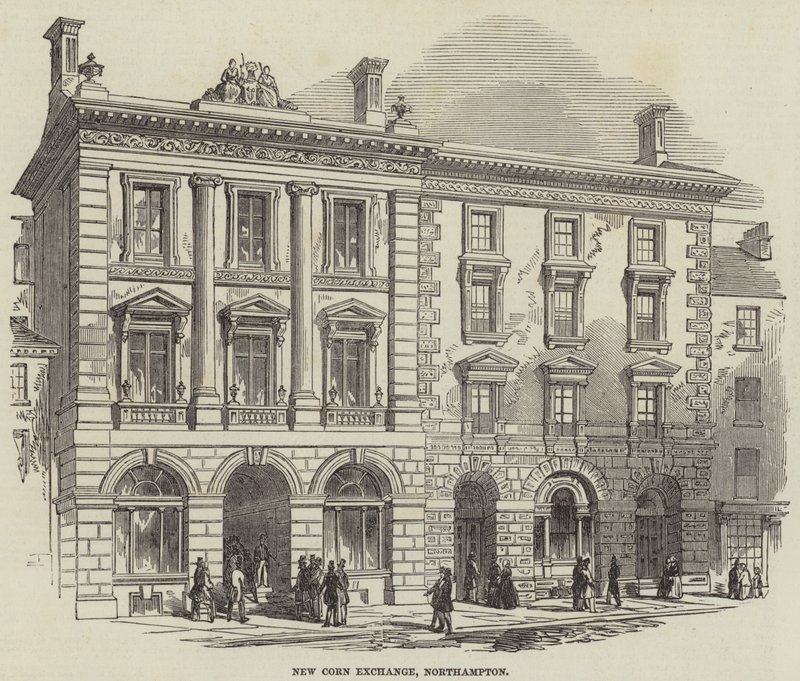 New Corn Exchange, Northampton (gravür) by English School