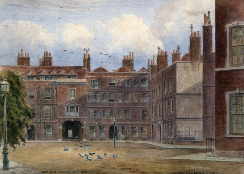 New Inn, Wych Street, 1901 (kağıt üzerinde wc) by English School