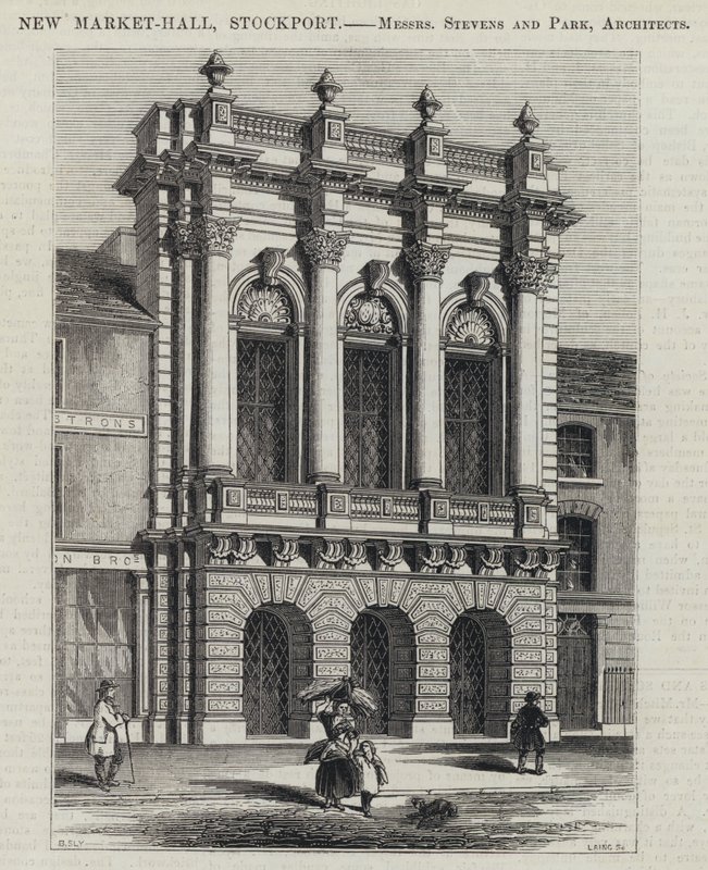 Yeni Pazar-Hall, Stockport (gravür) by English School