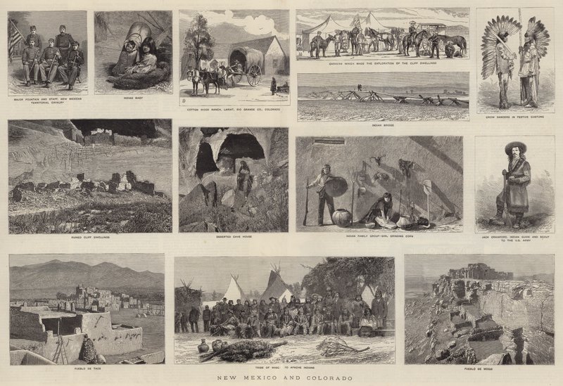 New Mexico ve Colorado (gravür) by English School